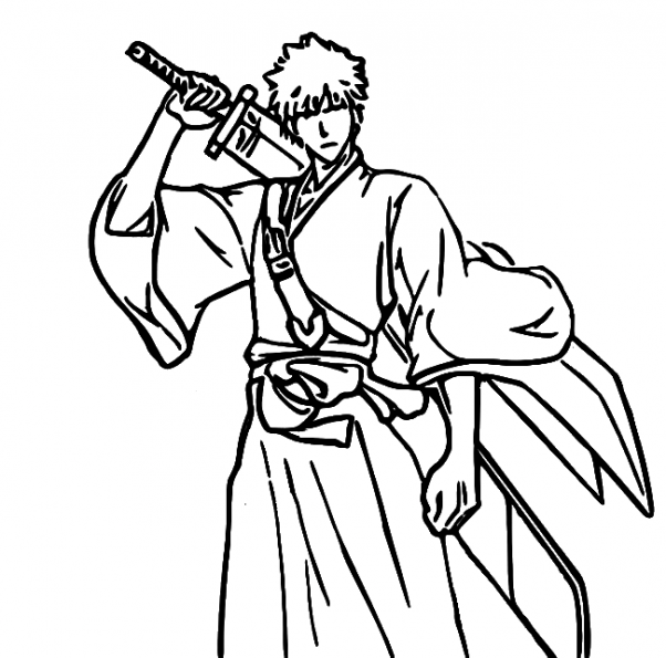 Printable Ichigo coloring sheets